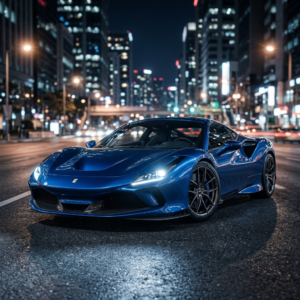 Firefly_GeminiFlash_A stunning 3D render of a luxury blue sports car with a sleek and modern design. The 374855 (1)