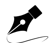 A fountain pen nib icon on a transparant background